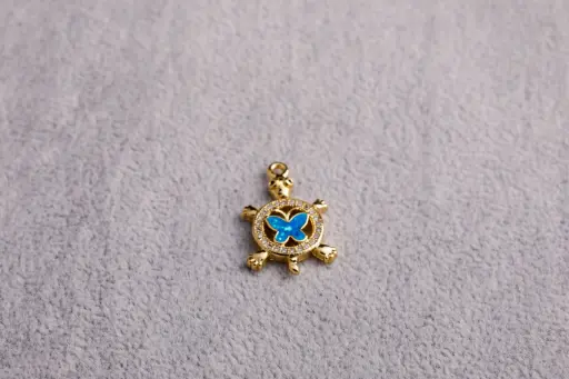 Sea turtle and butterfly-Gold plated