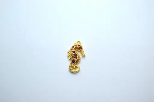 Big colourful seahorses-Gold plated