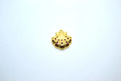 Big coloured shell-Gold plated