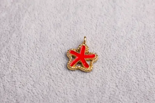 Coloured starfish -Gold plated