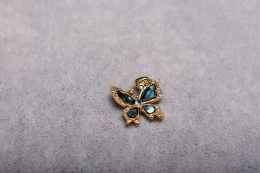 Emerald butterfly-Gold plated