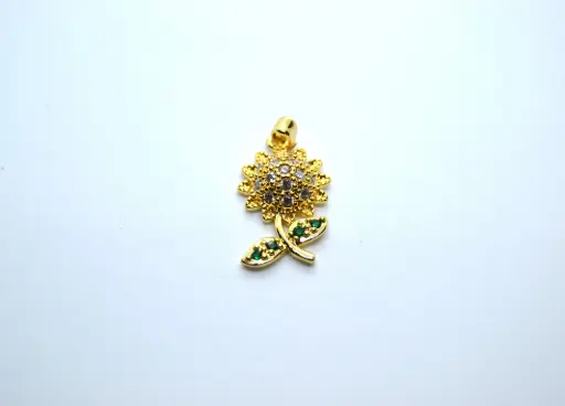 Sunflower charm-Gold plated