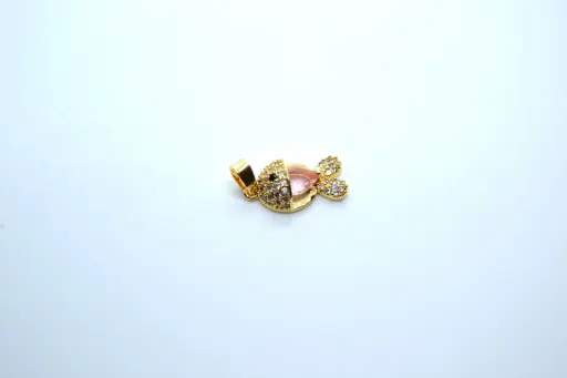 Pink fish charm-Gold plated