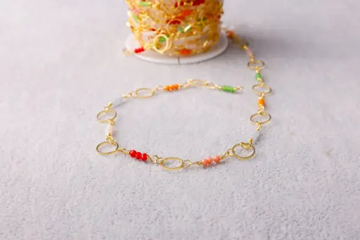 coloured gold plated chain