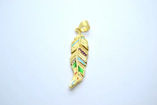 Feather charm-Gold plated