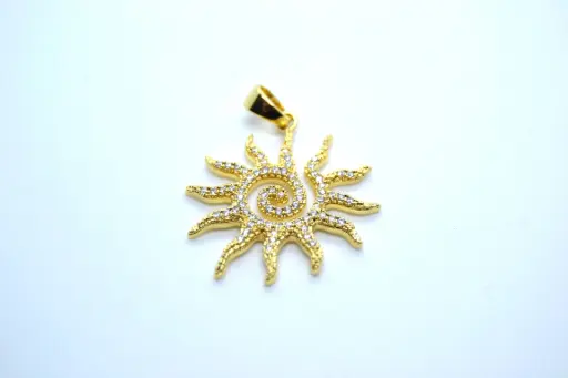 Big sun charm-Gold plated