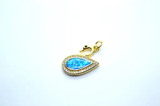 Blue swan-Gold plated