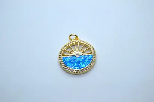 Sunset over the water charm-Gold plated