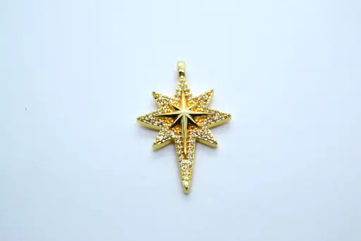 Coloured starburst-Gold plated
