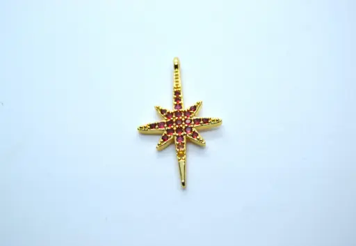 Coloured starburst-Gold plated