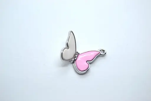 Silver stainless steel butterfly charm