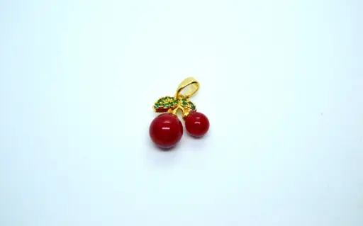 Dark red cherry - Gold plated