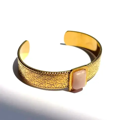 Pink stone-Stainless steel