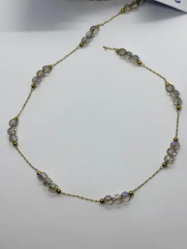 Light purple crystal chain-Stainless steel
