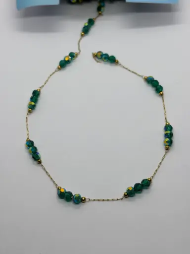 Simple crystal green chain-Stainless steel
