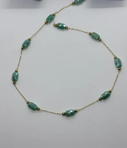 Mint crystal chain-Stainless steel