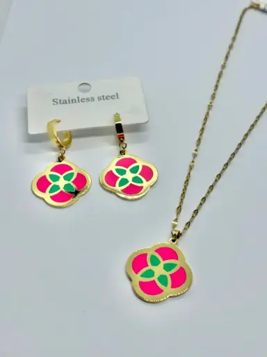 Matching necklace and earring- Stainless steel
