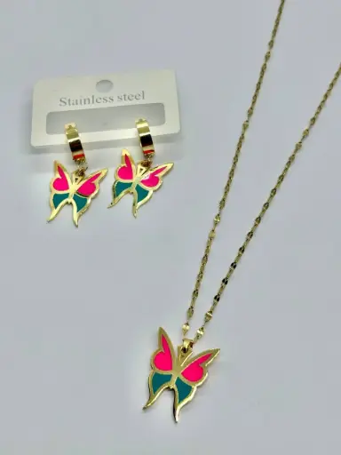 Matching necklace and earring- Stainless steel