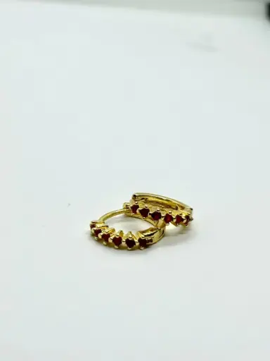 Red earring-Gold plated
