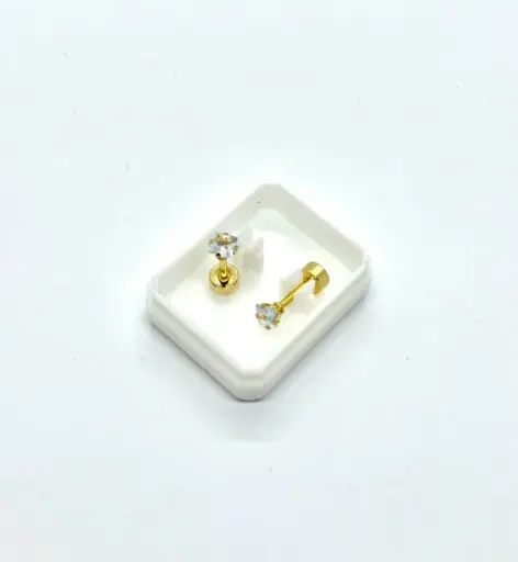 Diamond flatback earring-Gold palated