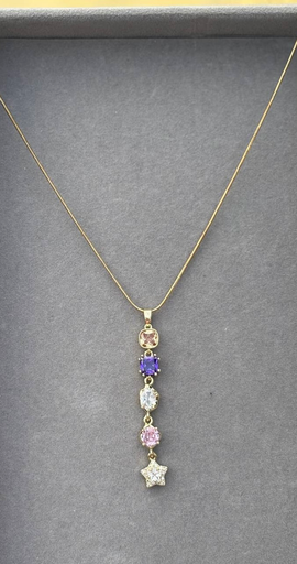 Drop necklace (Stainless steel necklace/ gold plated charm)