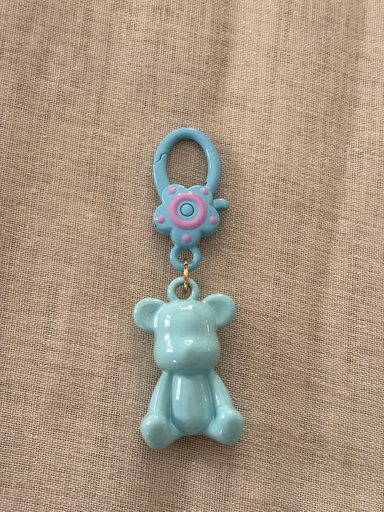Small blue teddy charm