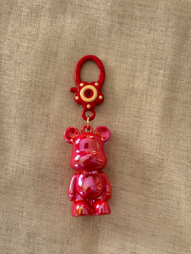 Small red teddy charm