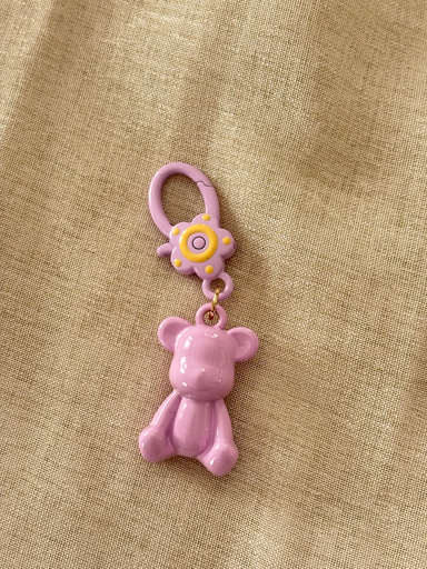 Small purple teddy charm