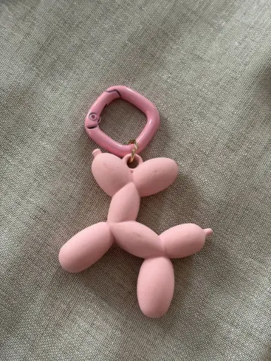 Pink bubble dog charm