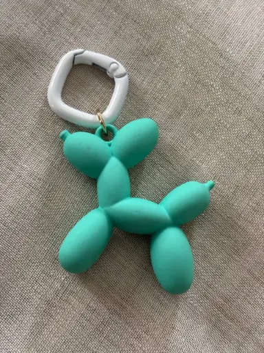 Velvet baby blue bubble dog charm 