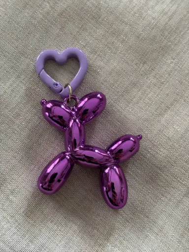 Purple bubble dog charm
