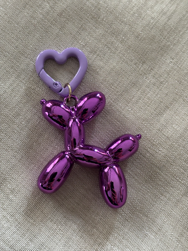 Purple bubble dog charm